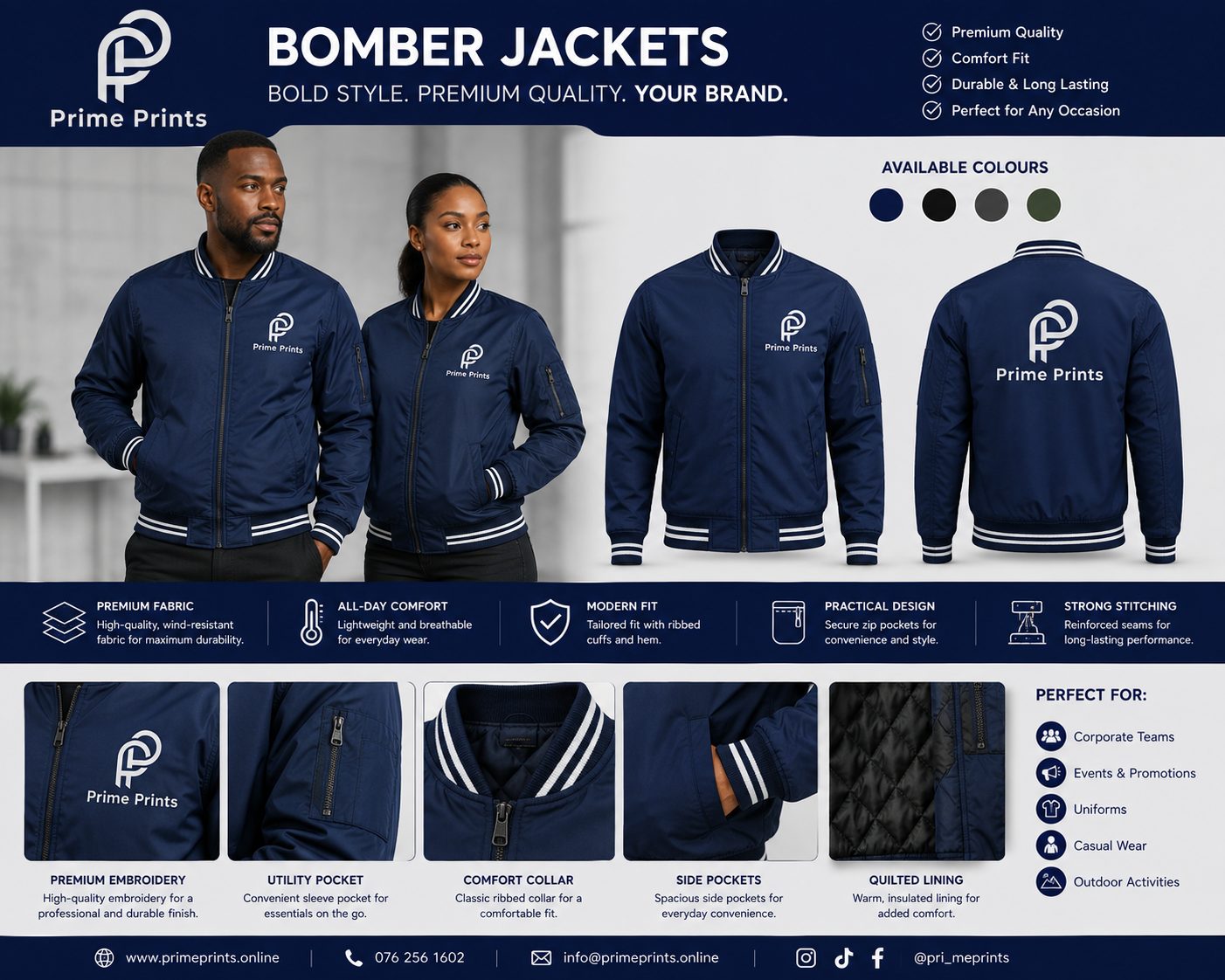 Branded bomber jackets