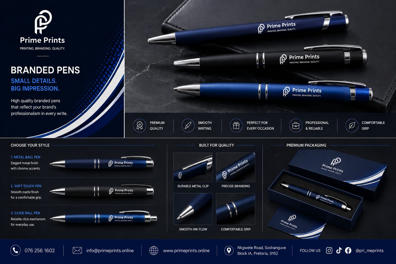 Branded metal pens