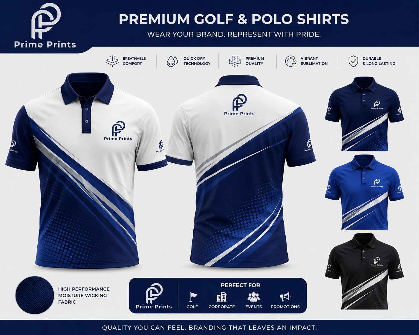 Branded golf and polo shirts