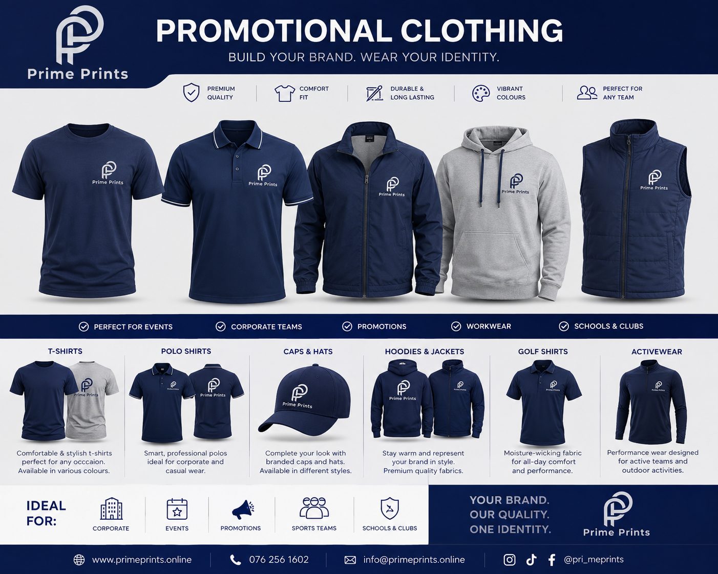 Promotional clothing range