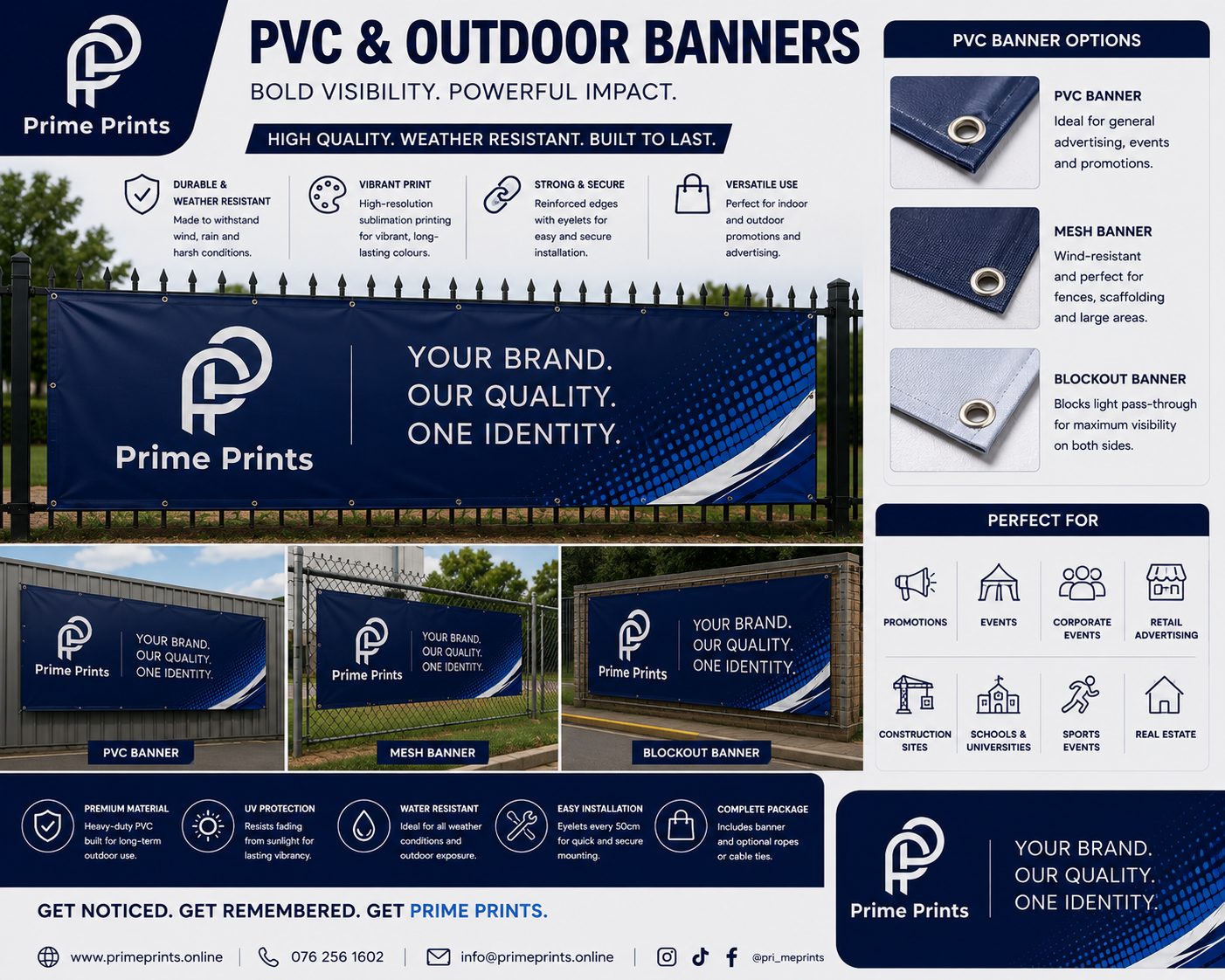 PVC banner on a fence